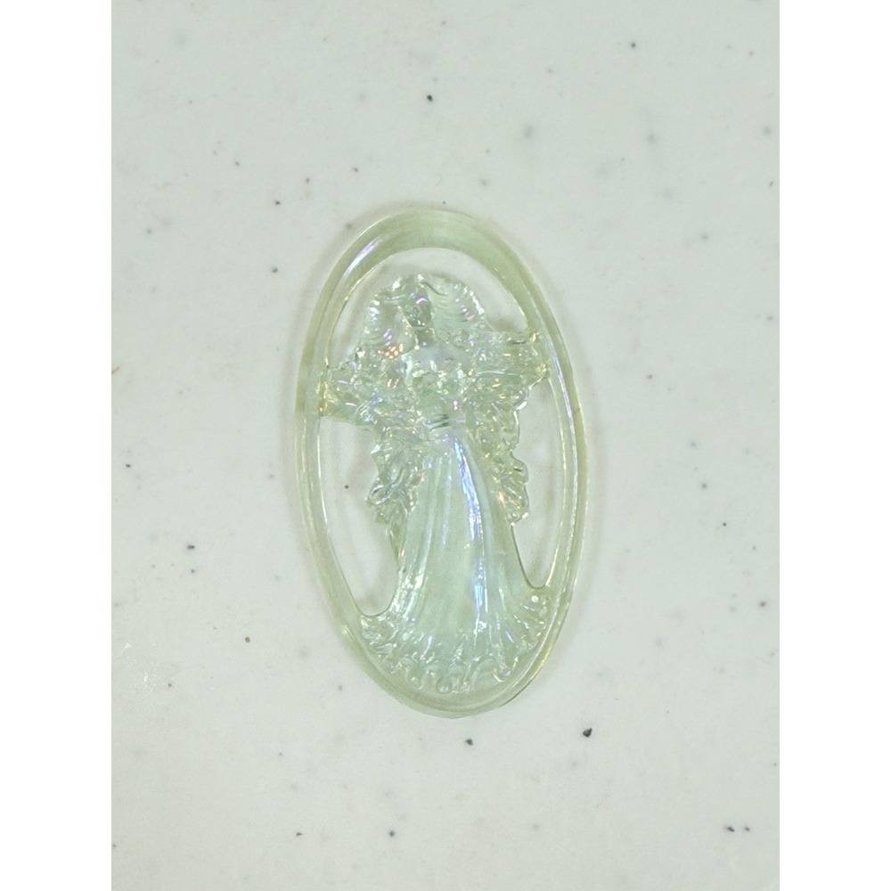 Vintage 1983 Mattel Crystal Barbie Dolls Necklace Iridescent Pendant 1 3/4in - Picture 2 of 5